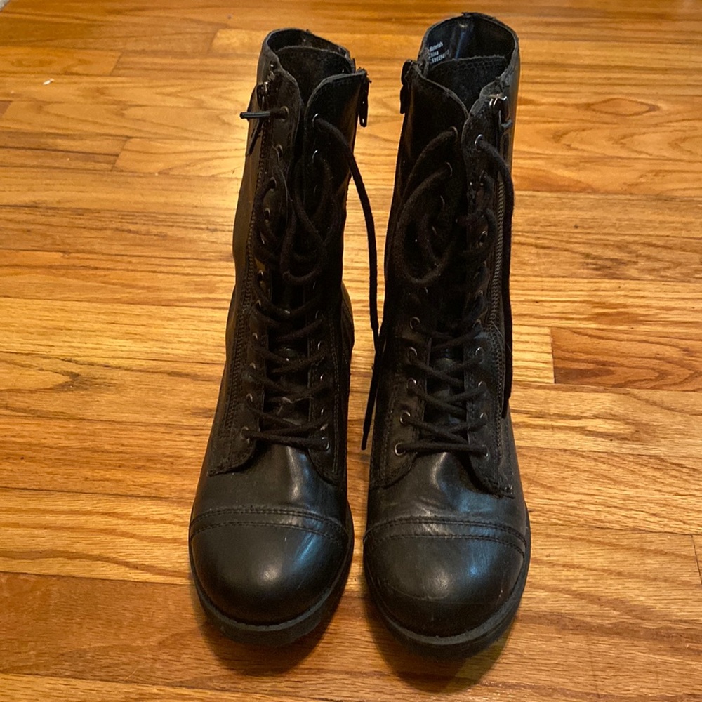 Black Moto Boots Size 9